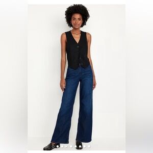 Old Navy Women's High Rise Wow Wide Leg Jeans - Mid-Wash Blue size 16